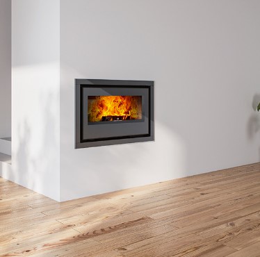 Insert a lenha, ventilado, da Fogo Montanha, modelo Classic E901 com porta de vidro