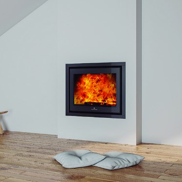 Insert a lenha não ventilado Design E909 com Porta e vidro da Fogo Montanha